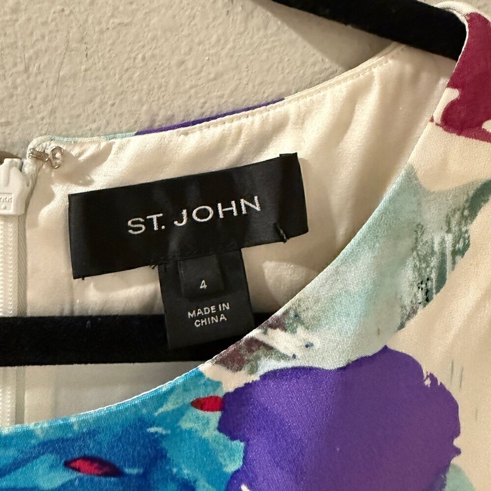 St.‎ John Collection Women's Evening Garden Silk Crepe - Size 4 - Picture 5 of 10